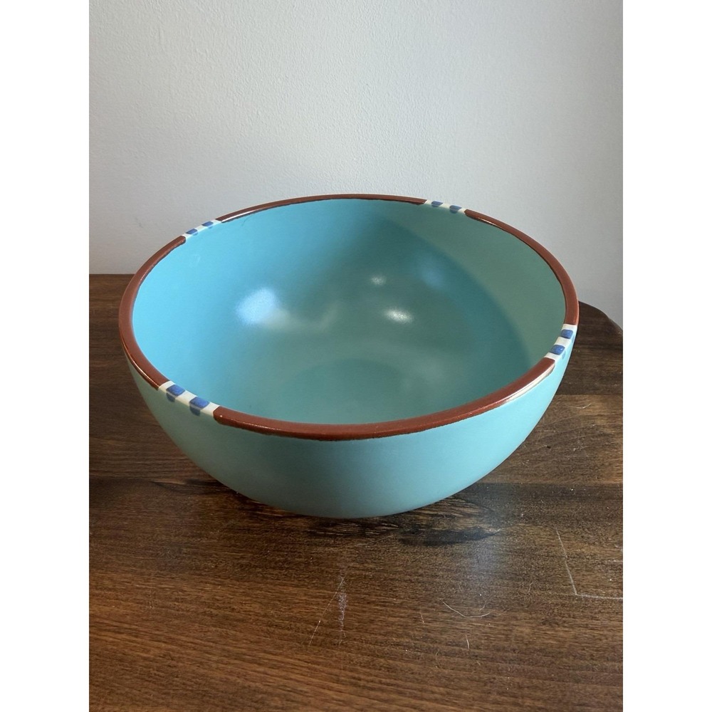 Dansk Mesa Turquoise Blue Japan 8" Round Mixing Salad Servíng Bowl Southwest